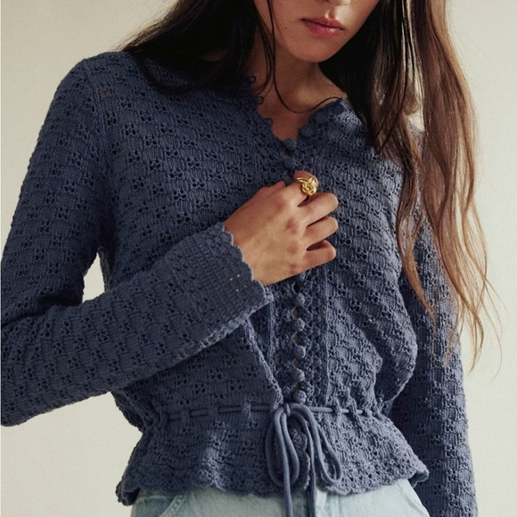 Sezane Sweaters - Sezane MARTIE CARDIGAN in mineral Blue, XS S M L